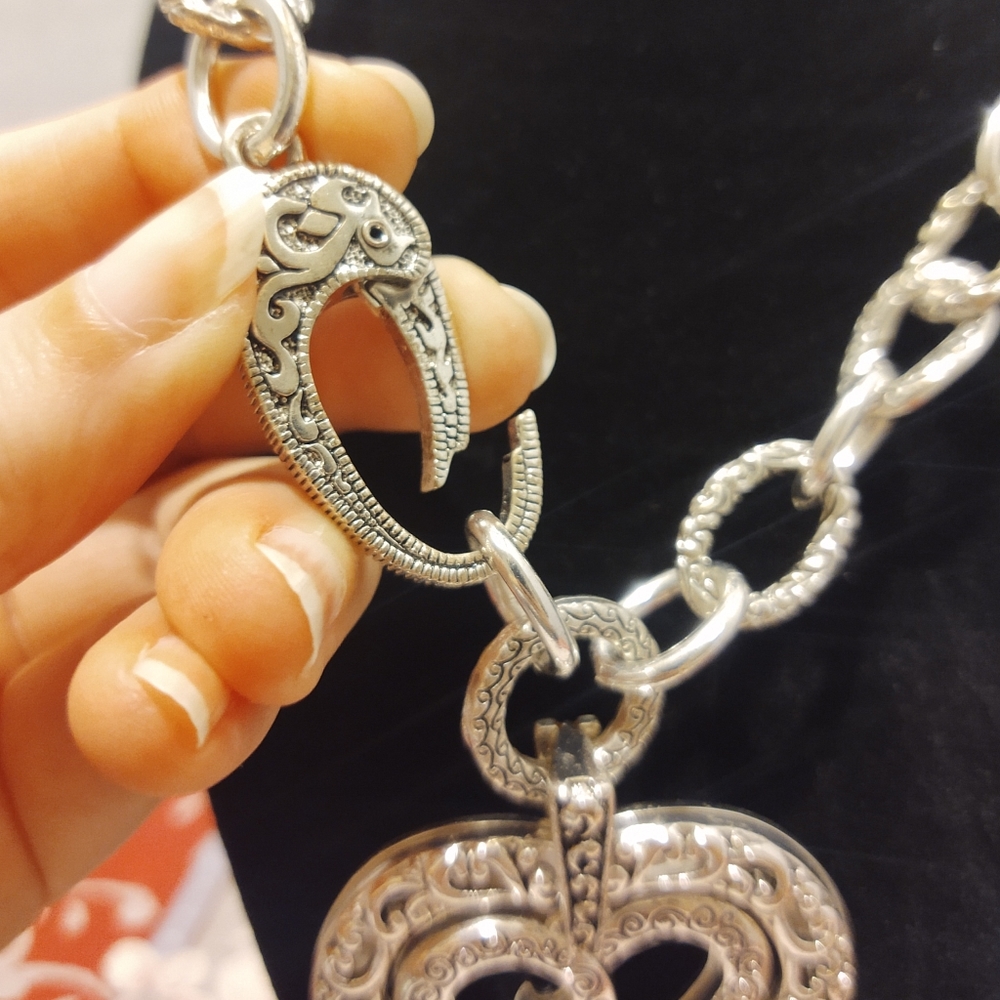 Double Heart Statement Necklace - image 3